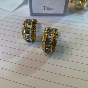 Authentic Christian Dior Gold/Crystal Earrings
